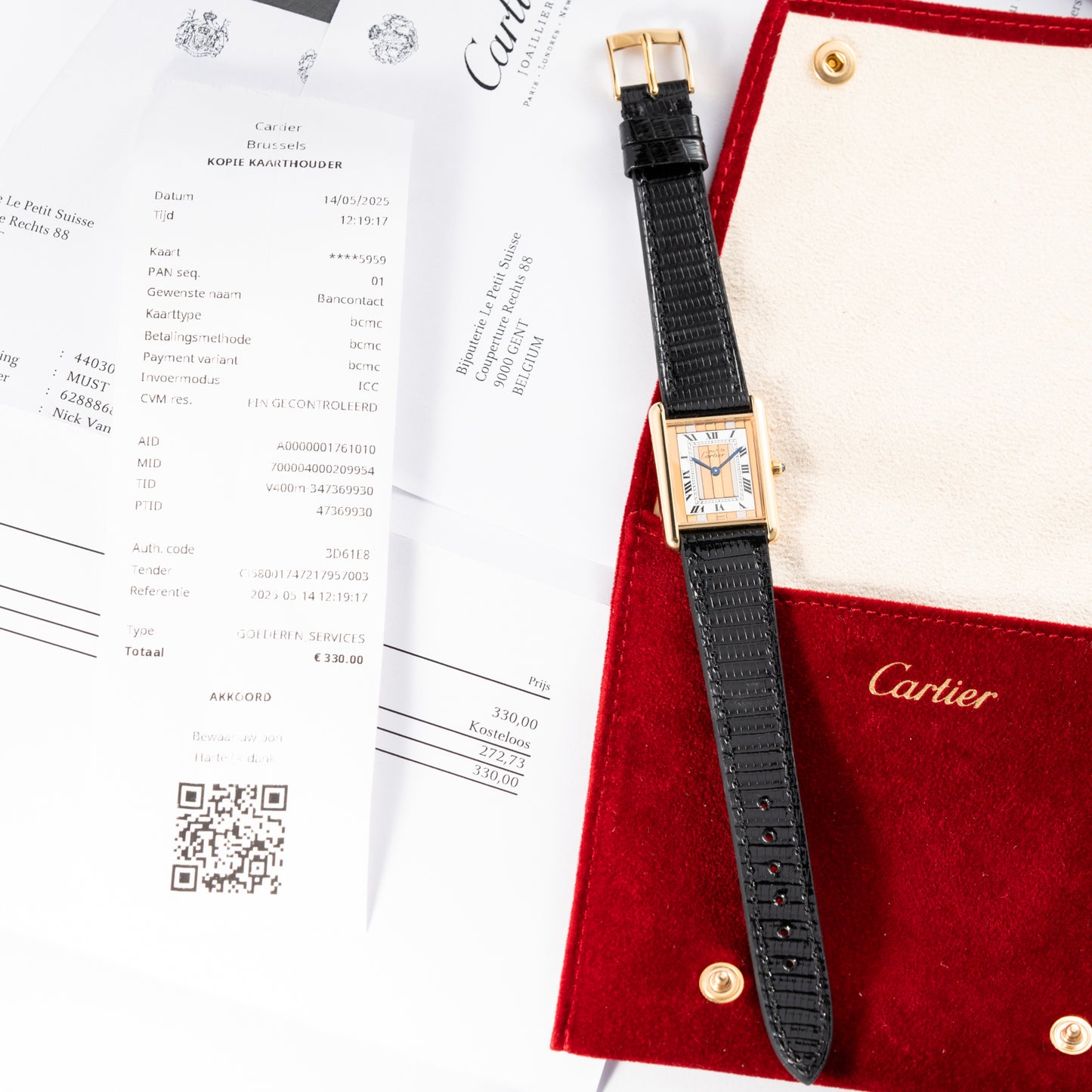 Cartier Must de Tank Vermeil Tricolor Mirror Dial Ref 6 81006 Quartz GM Cartier Service 2025