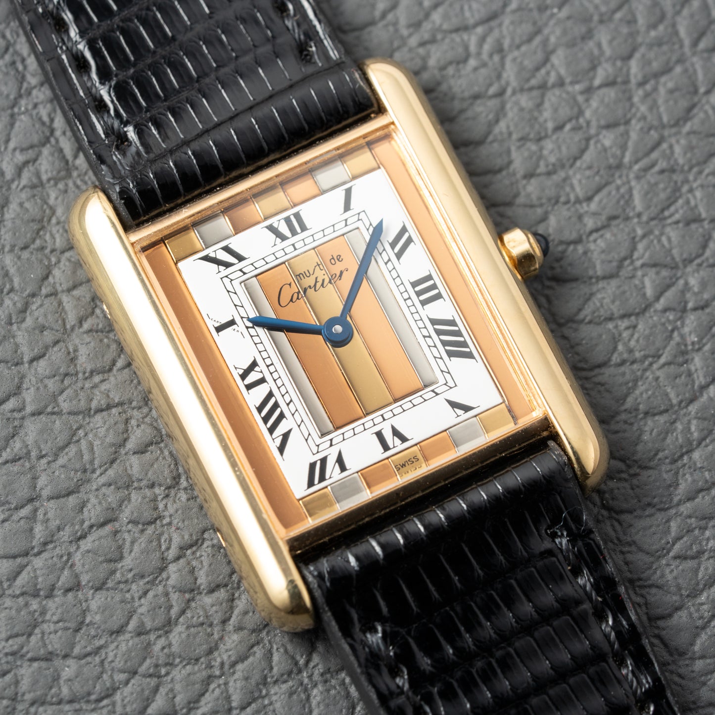Cartier Must de Tank Vermeil Tricolor Mirror Dial Ref 6 81006 Quartz GM Cartier Service 2025