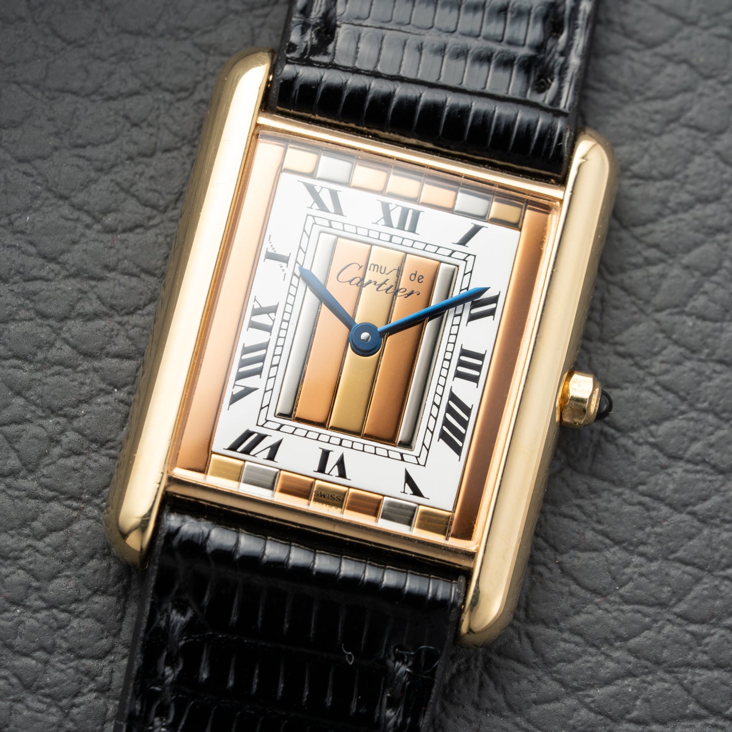 Cartier Must de Tank Vermeil Tricolor Mirror Dial Ref 6 81006 Quartz GM Cartier Service 2025