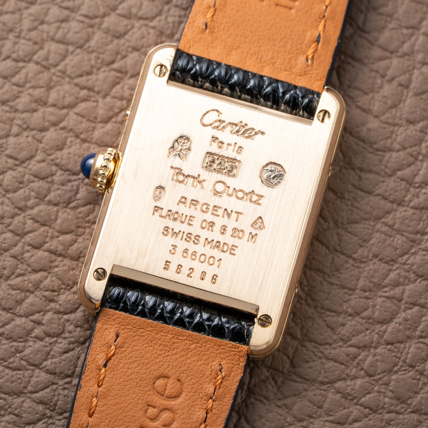 Cartier Tank Must de Black Art Deco Dial Full Set from 1987 Ref 3 66001 with Cartier Service 2025
