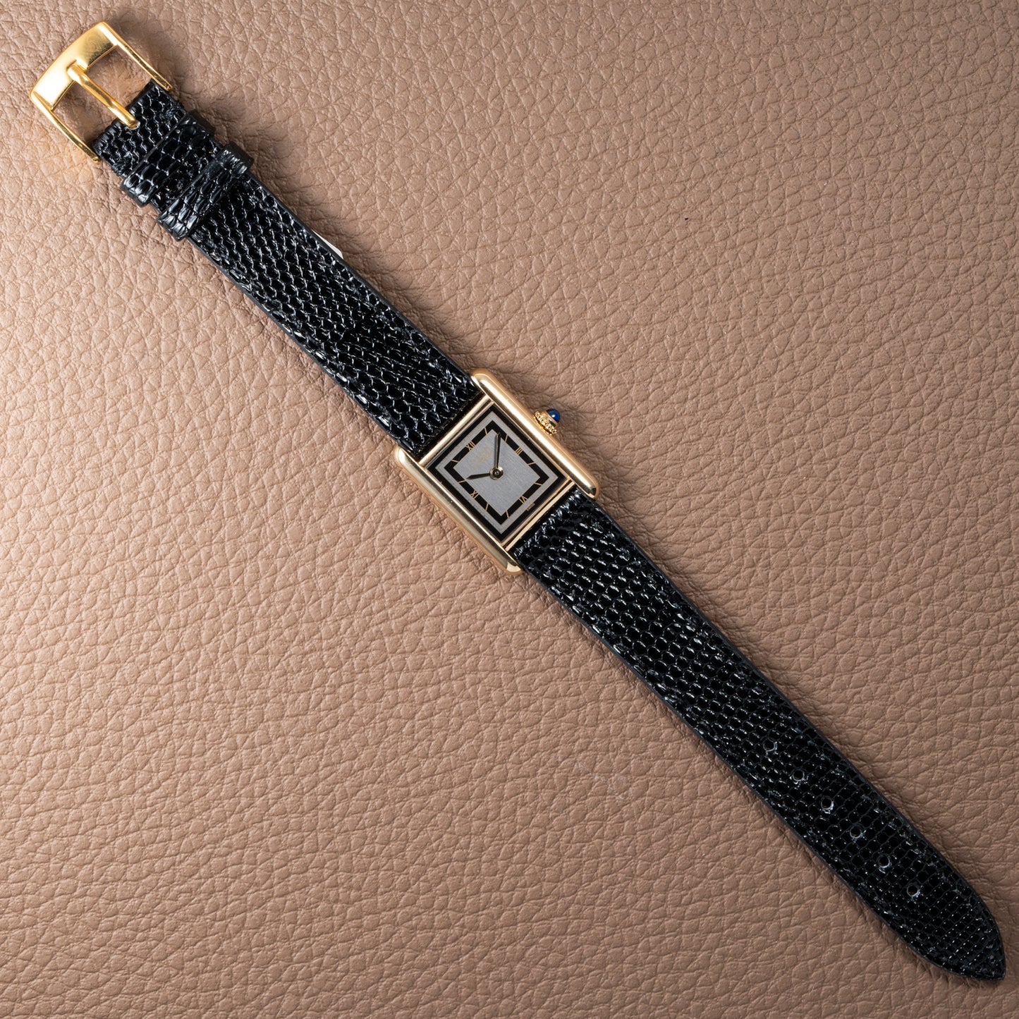Cartier Tank Must de Black Art Deco Dial Full Set from 1987 Ref 3 66001 with Cartier Service 2025
