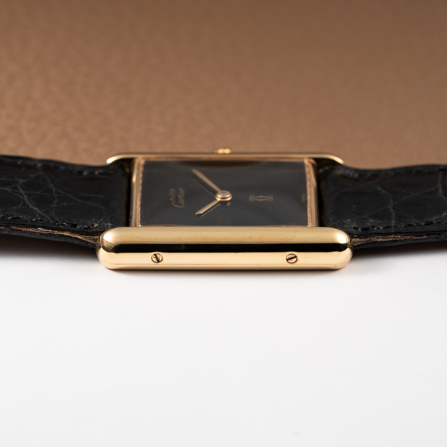Cartier Tank Must de Vermeil Black Onyx Dial GM Ref 6 81006 1990s