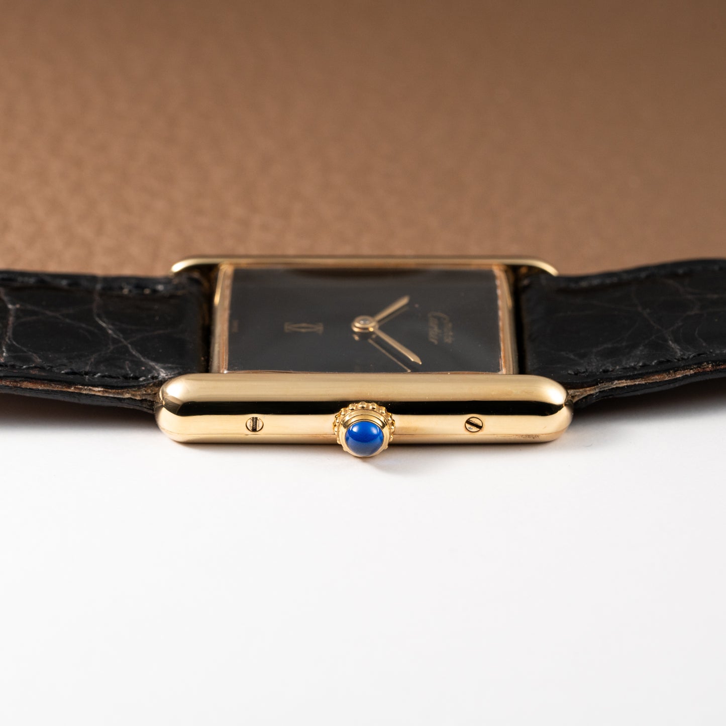Cartier Tank Must de Vermeil Black Onyx Dial GM Ref 6 81006 1990s