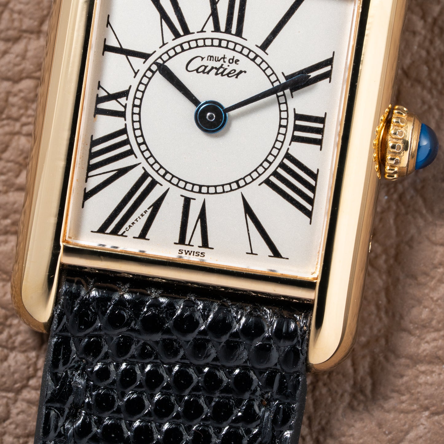 Cartier Must de Tank Vermeil White Opaline Roman Dial PM Ref. 5057001