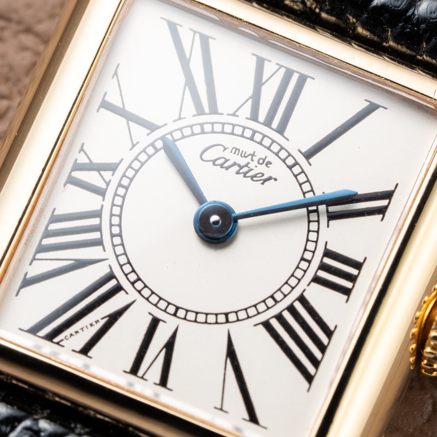 Cartier Must de Tank Vermeil White Opaline Roman Dial PM Ref. 5057001