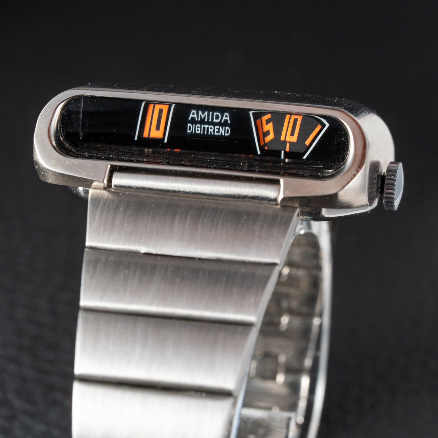 Amida Digitrend Manual Wind Driver's Watch Jump Hour LRD display rare 1970s