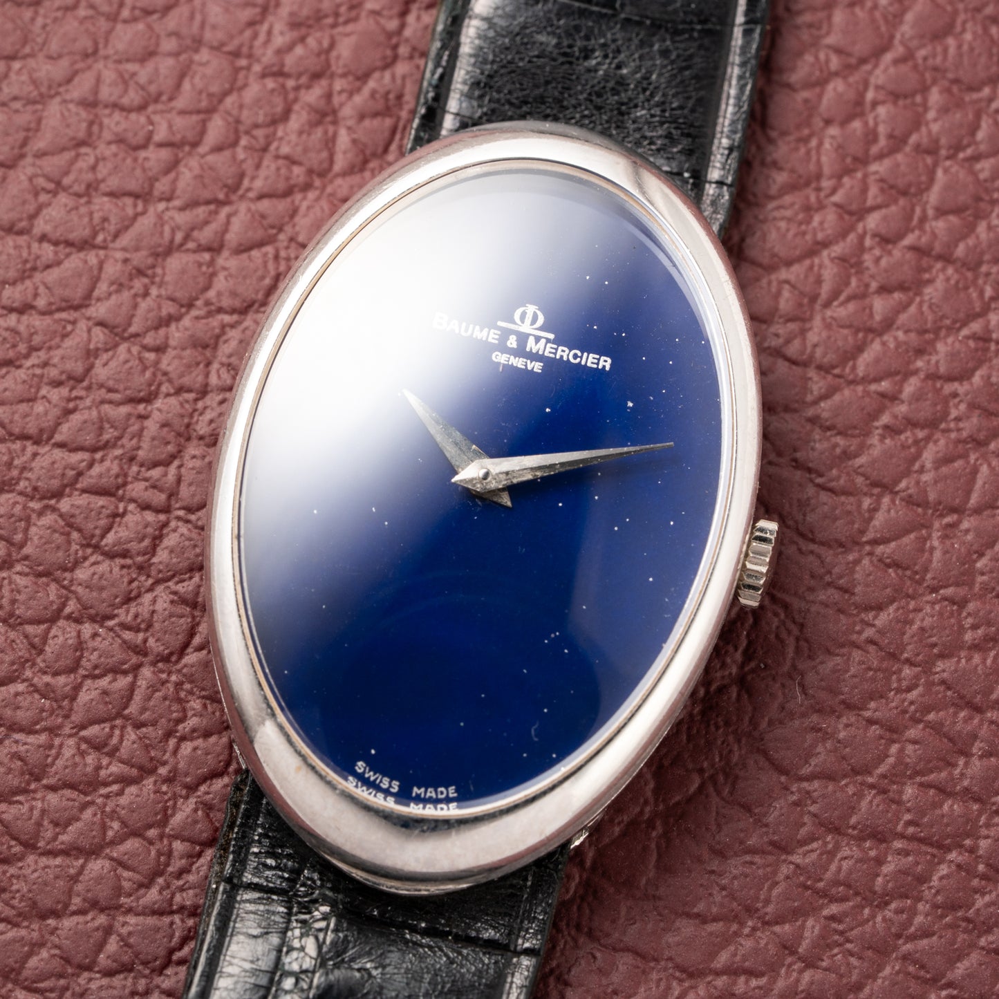 Baume & Mercier Baignoire Blue Ellipse 'night sky' 18k White Gold Ref 37055