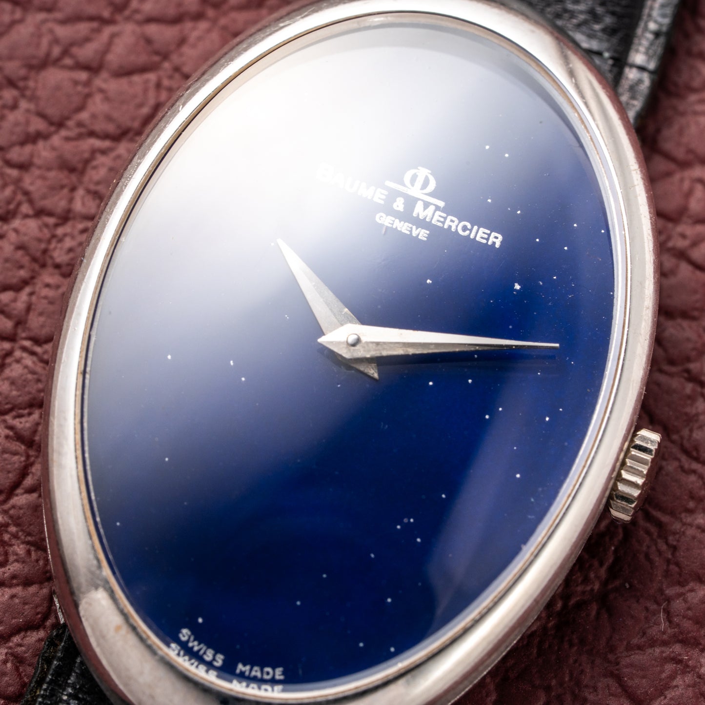 Baume & Mercier Baignoire Blue Ellipse 'night sky' 18k White Gold Ref 37055