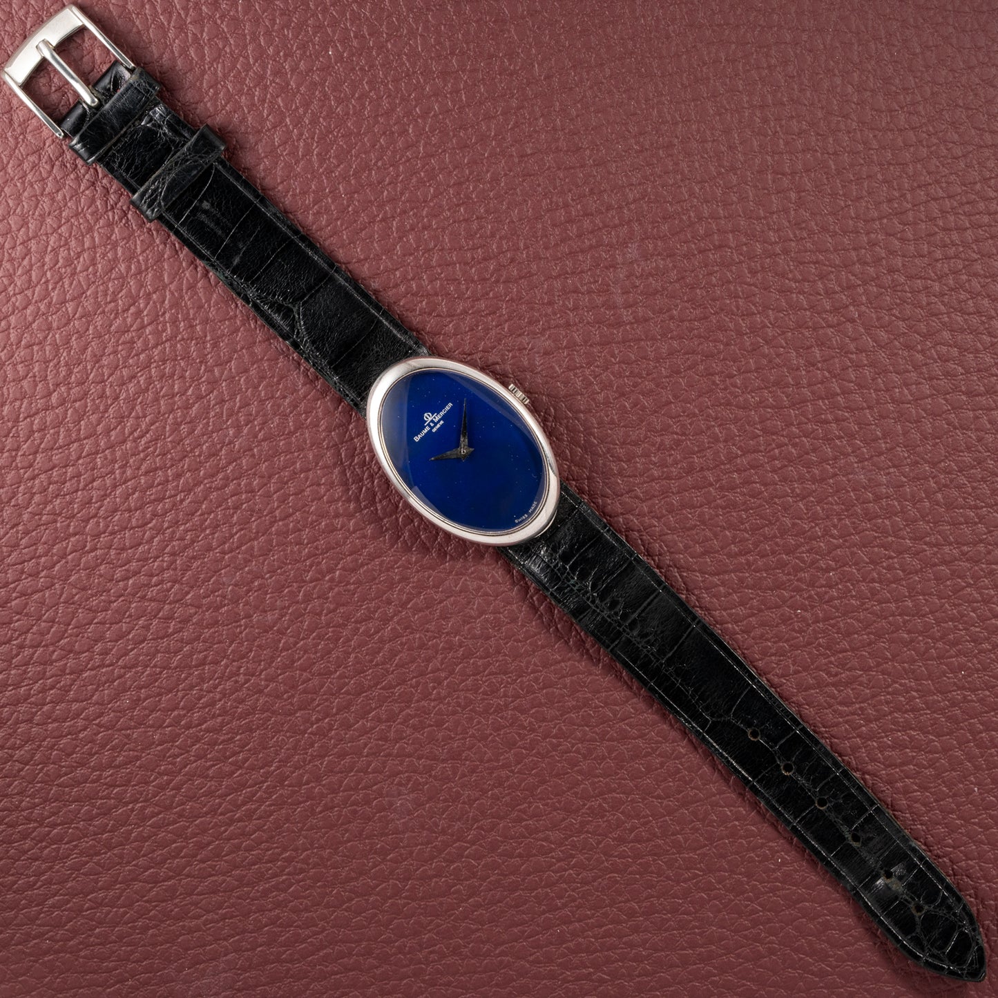Baume & Mercier Baignoire Blue Ellipse 'night sky' 18k White Gold Ref 37055