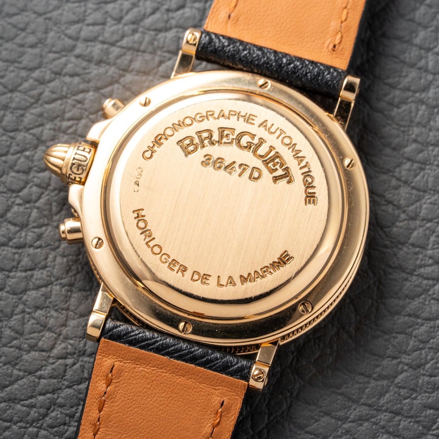 Breguet Marine Chronograph Mother of Pearl 18K Yellow Gold Automatic Ref 8490BA from 2010s