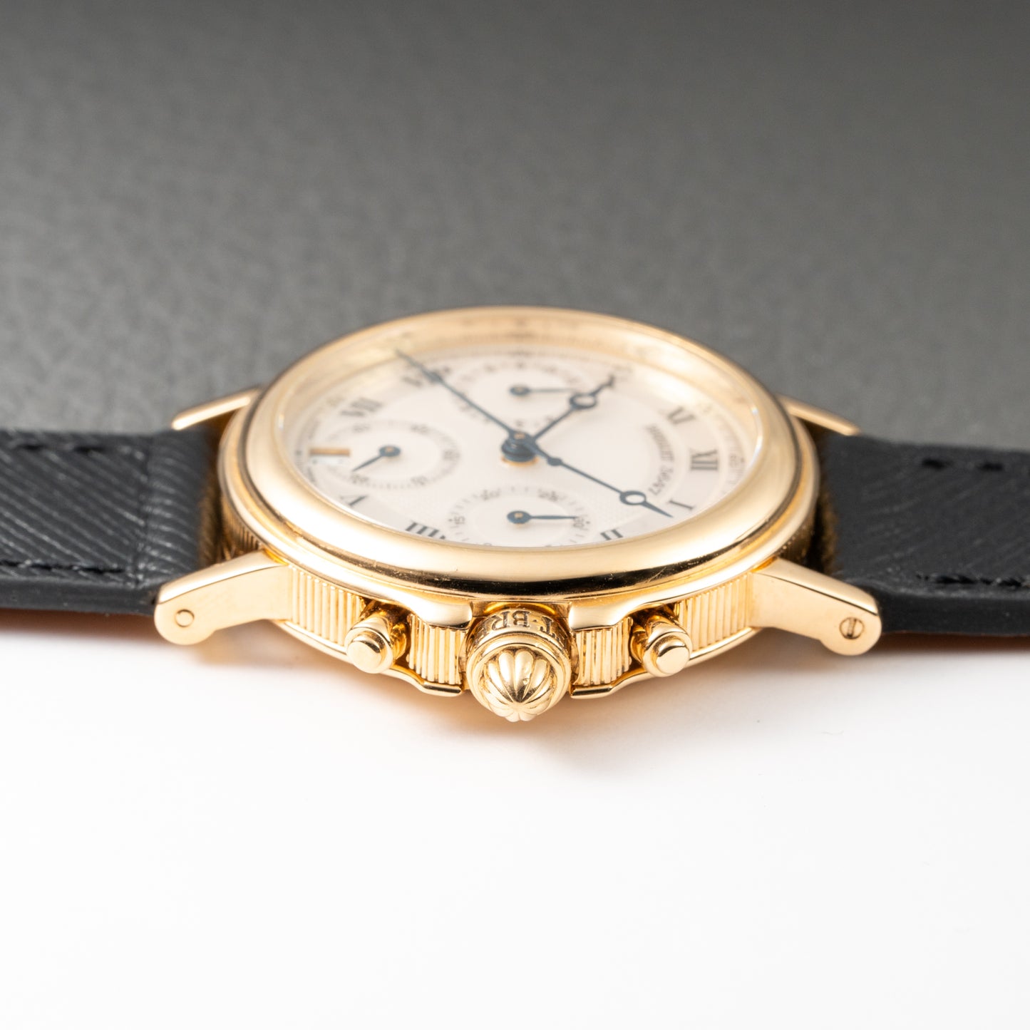 Breguet Marine Chronograph Mother of Pearl 18K Yellow Gold Automatic Ref 8490BA from 2010s