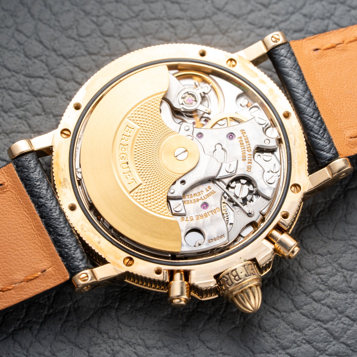 Breguet Marine Chronograph Mother of Pearl 18K Yellow Gold Automatic Ref 8490BA from 2010s