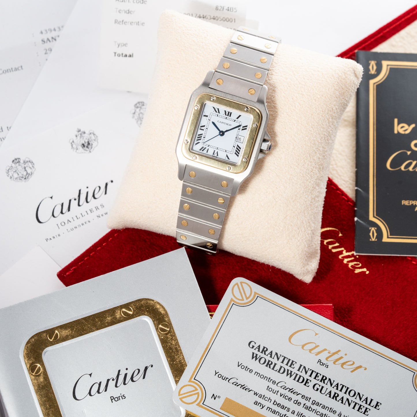 Cartier Santos Carrée Automatic Ref. 2961 Full Collector Set (1979 Papers, 2025 Cartier Service)