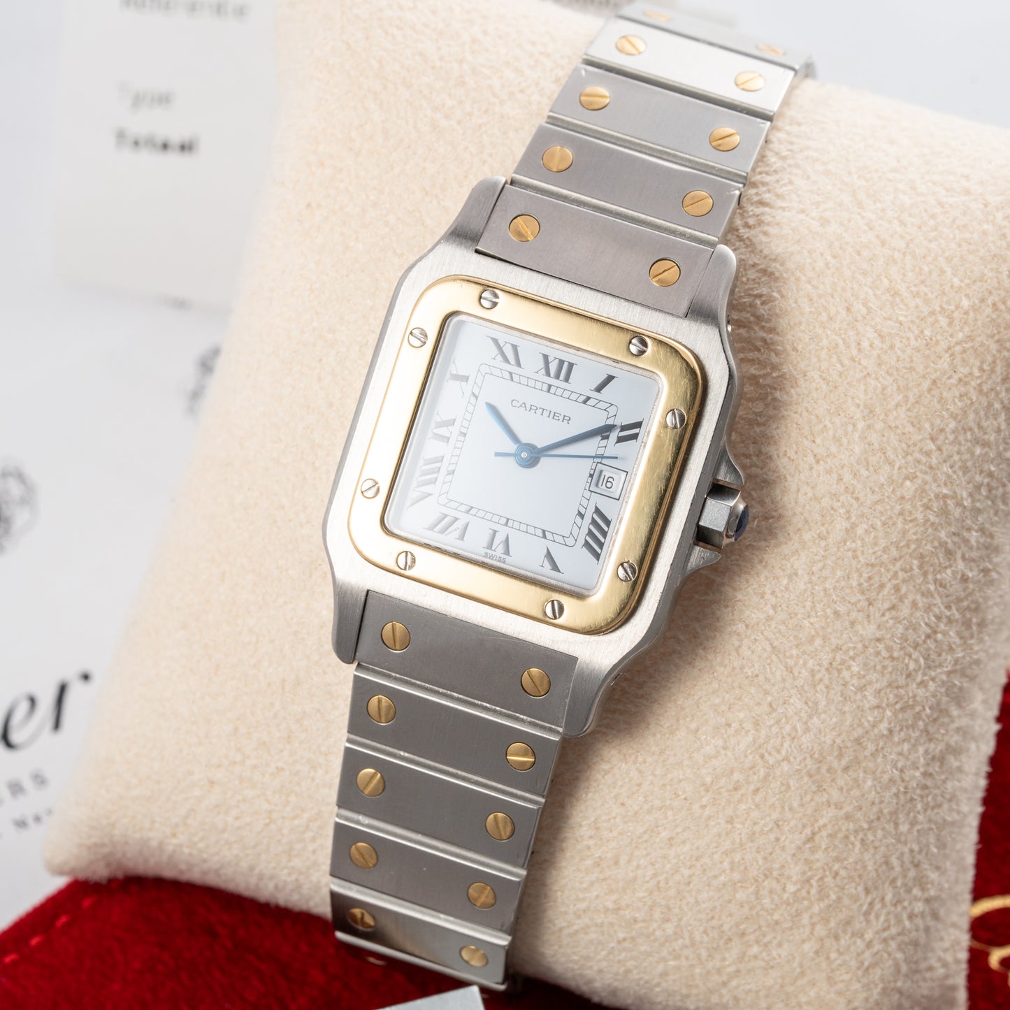 Cartier Santos Carrée Automatic Ref. 2961 Full Collector Set (1979 Papers, 2025 Cartier Service)