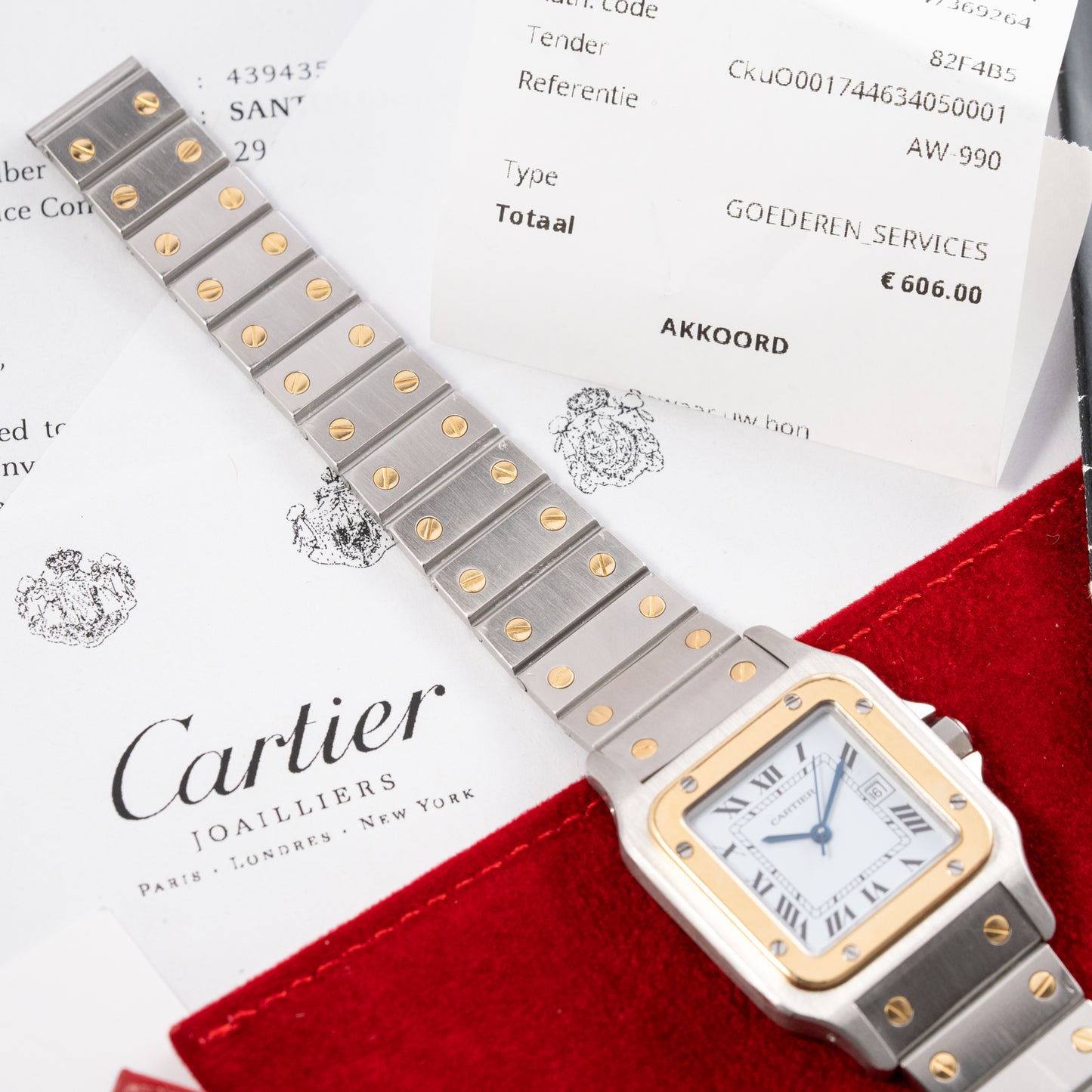 Cartier Santos Carrée Automatic Ref. 2961 Full Collector Set (1979 Papers, 2025 Cartier Service)