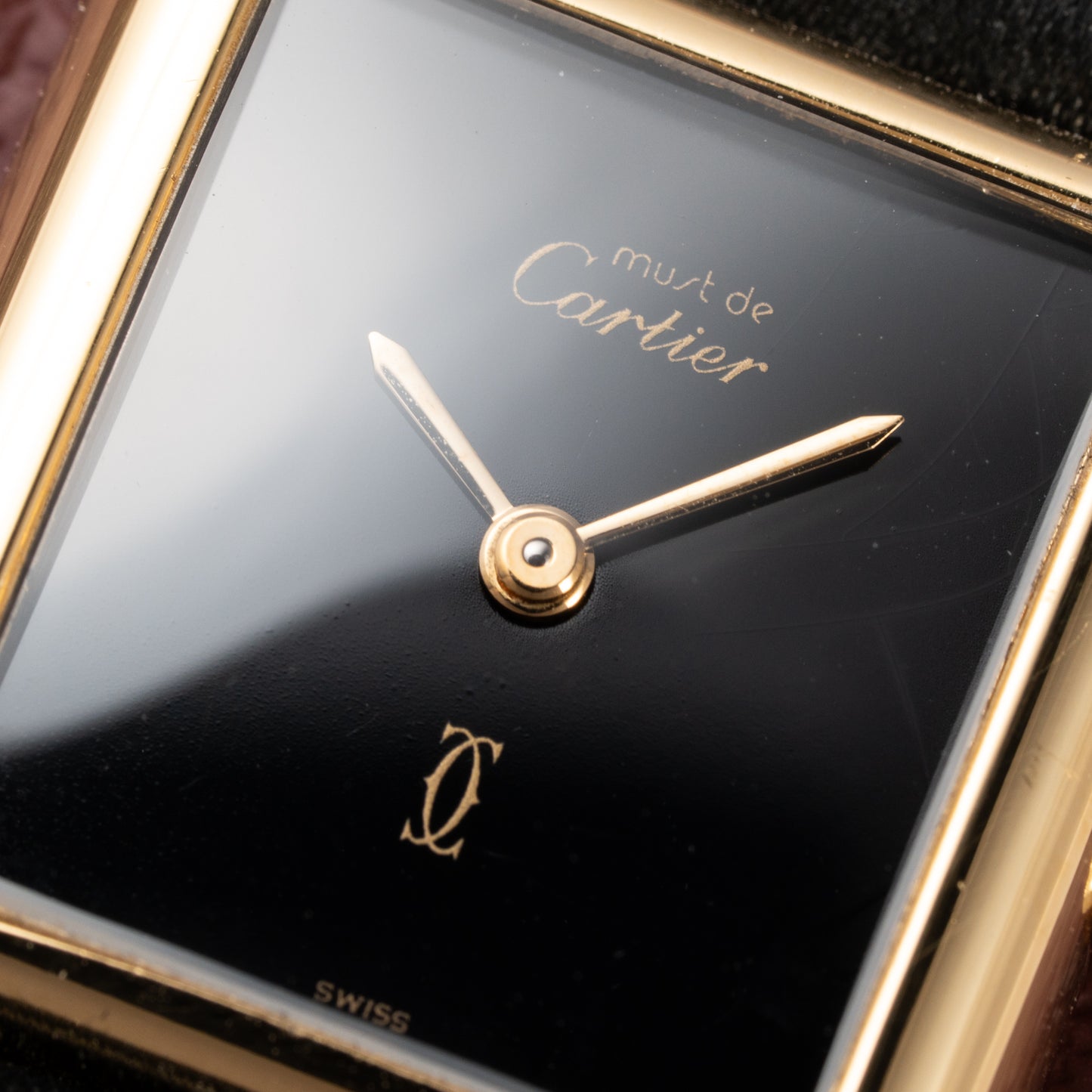 Cartier Tank Must de Vermeil Black 'Onyx' Dial Full Set Ref 3 66001 from 1984