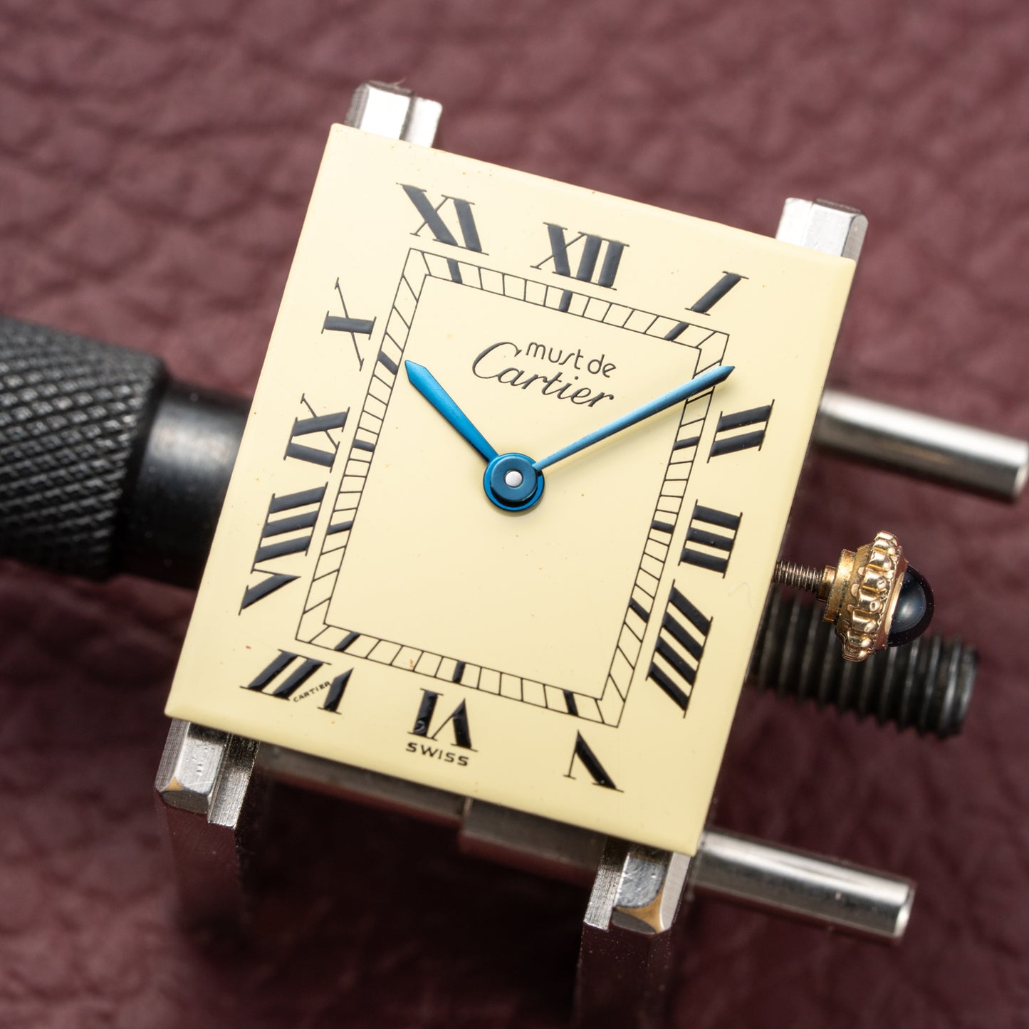 Cartier Tank Must de Roman Lemon Dial Vermeil from 1980s