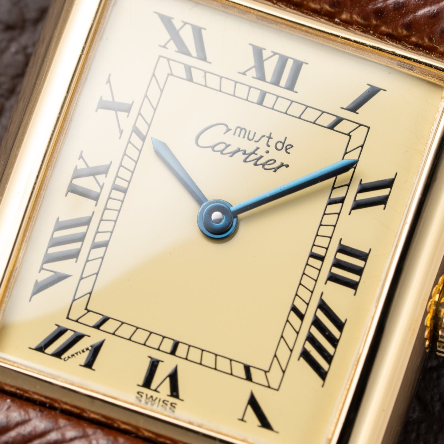 Cartier Tank Must de Roman Lemon Dial Vermeil from 1980s