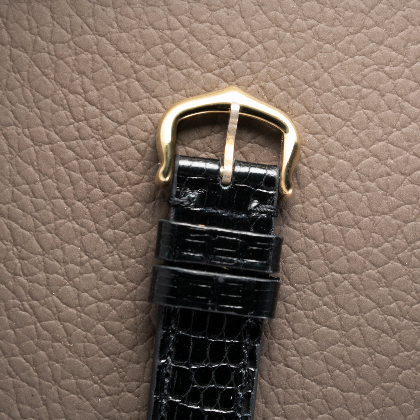 Cartier Tank Vermeil Black Roman Dial PM 1980s