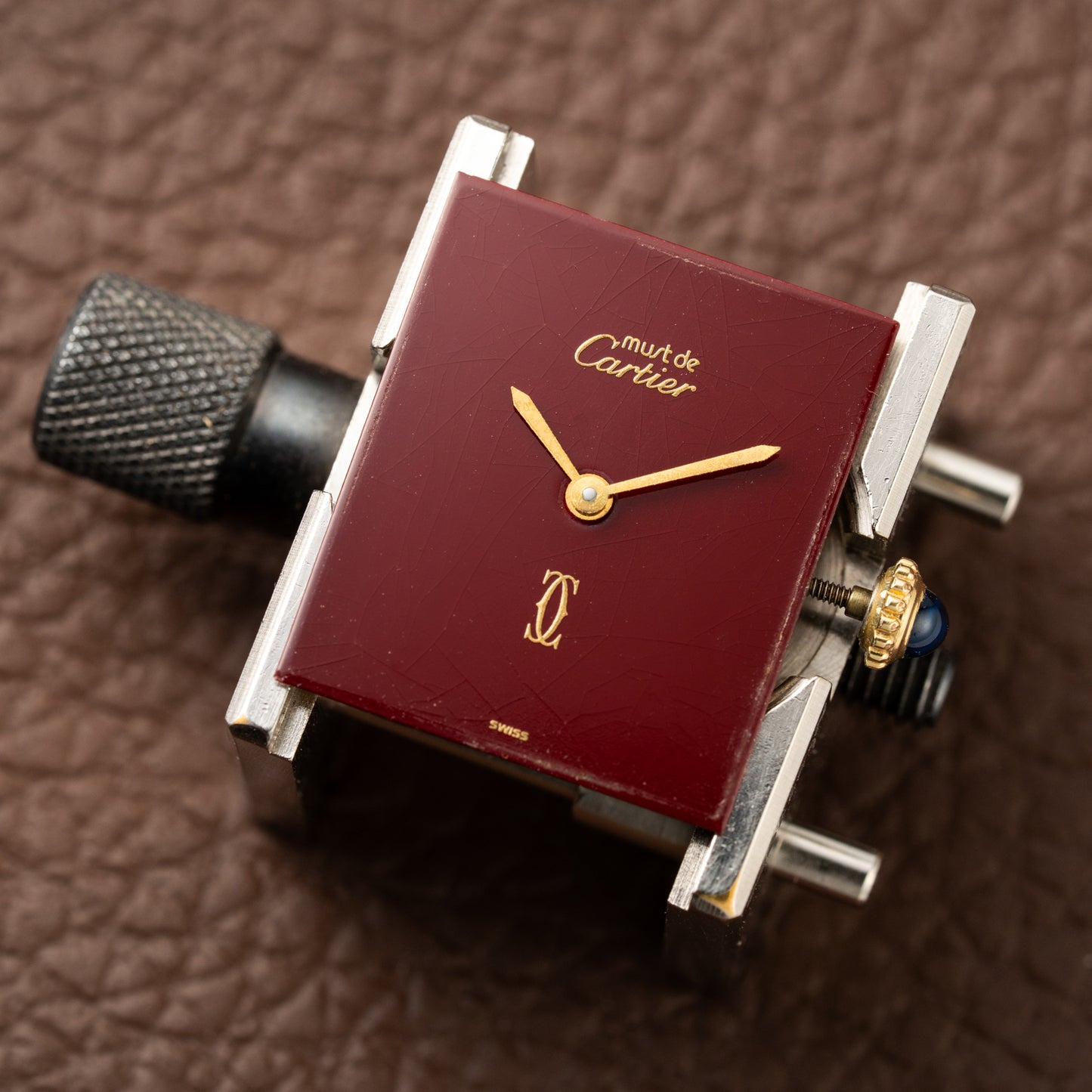 Cartier Must de Tank Vermeil Burgundy Ultra Full Set from 1981