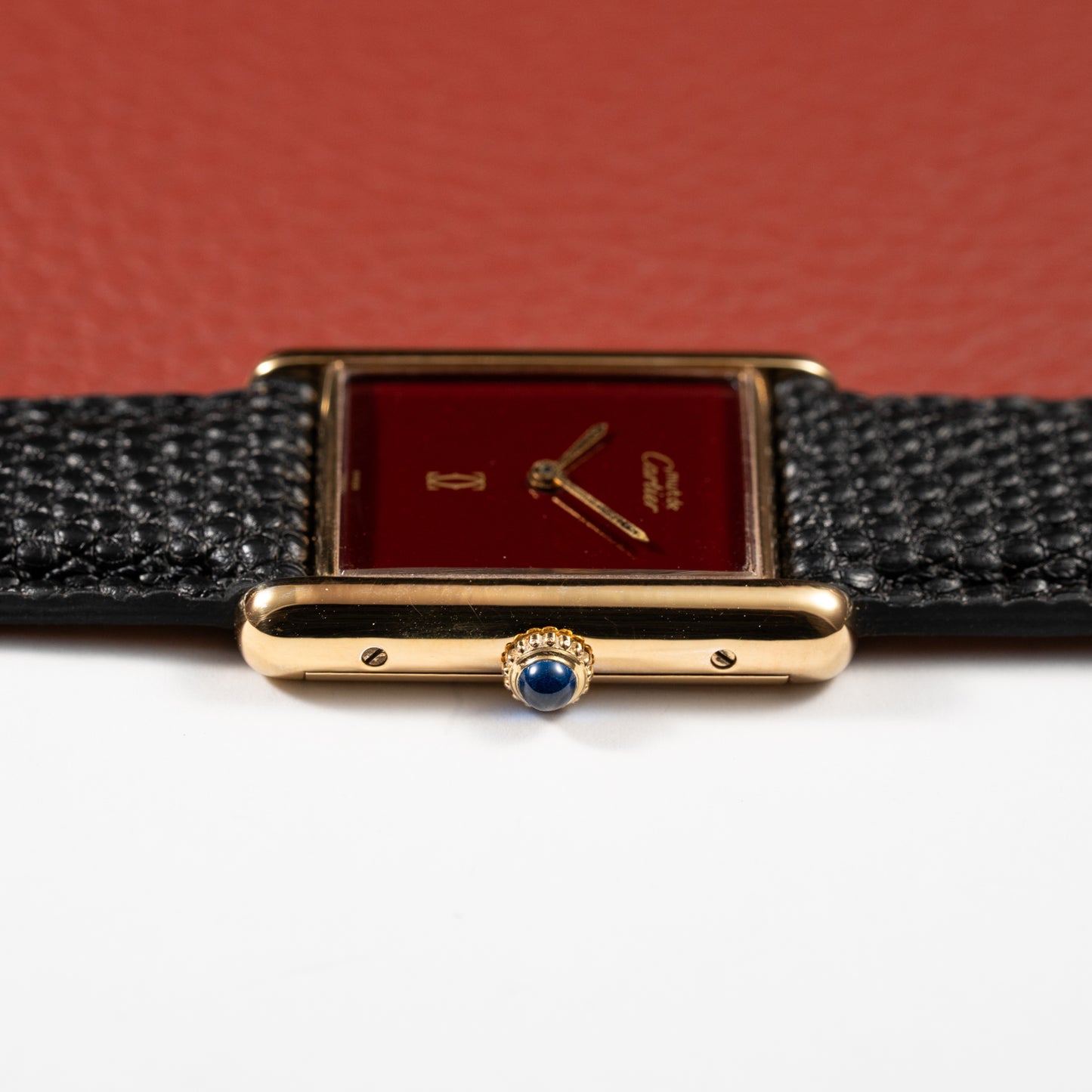Cartier Must de Tank Vermeil Burgundy Ultra Full Set from 1981