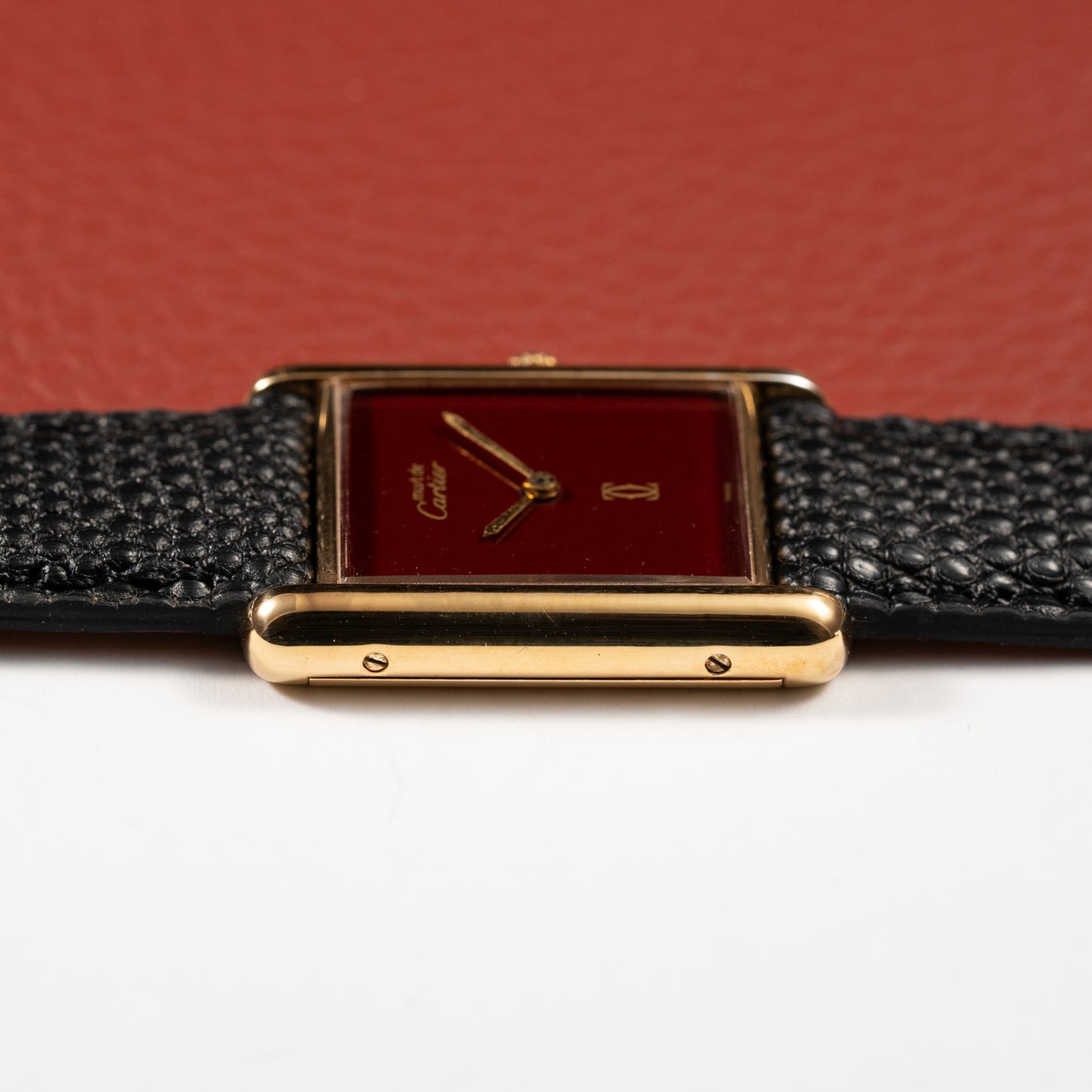 Cartier Must de Tank Vermeil Burgundy Ultra Full Set from 1981