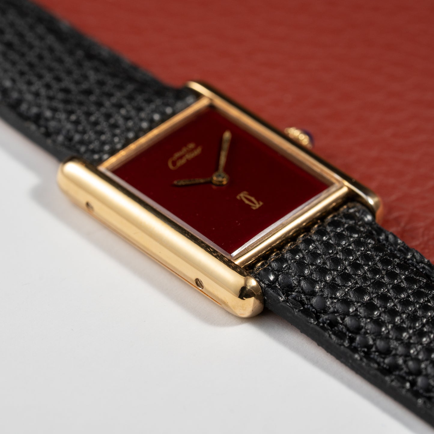 Cartier Must de Tank Vermeil Burgundy Ultra Full Set from 1981