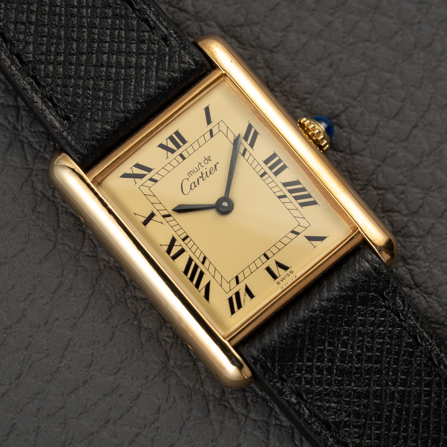 Cartier Must de Tank Vermeil Lemon Roman Full Set from 1979