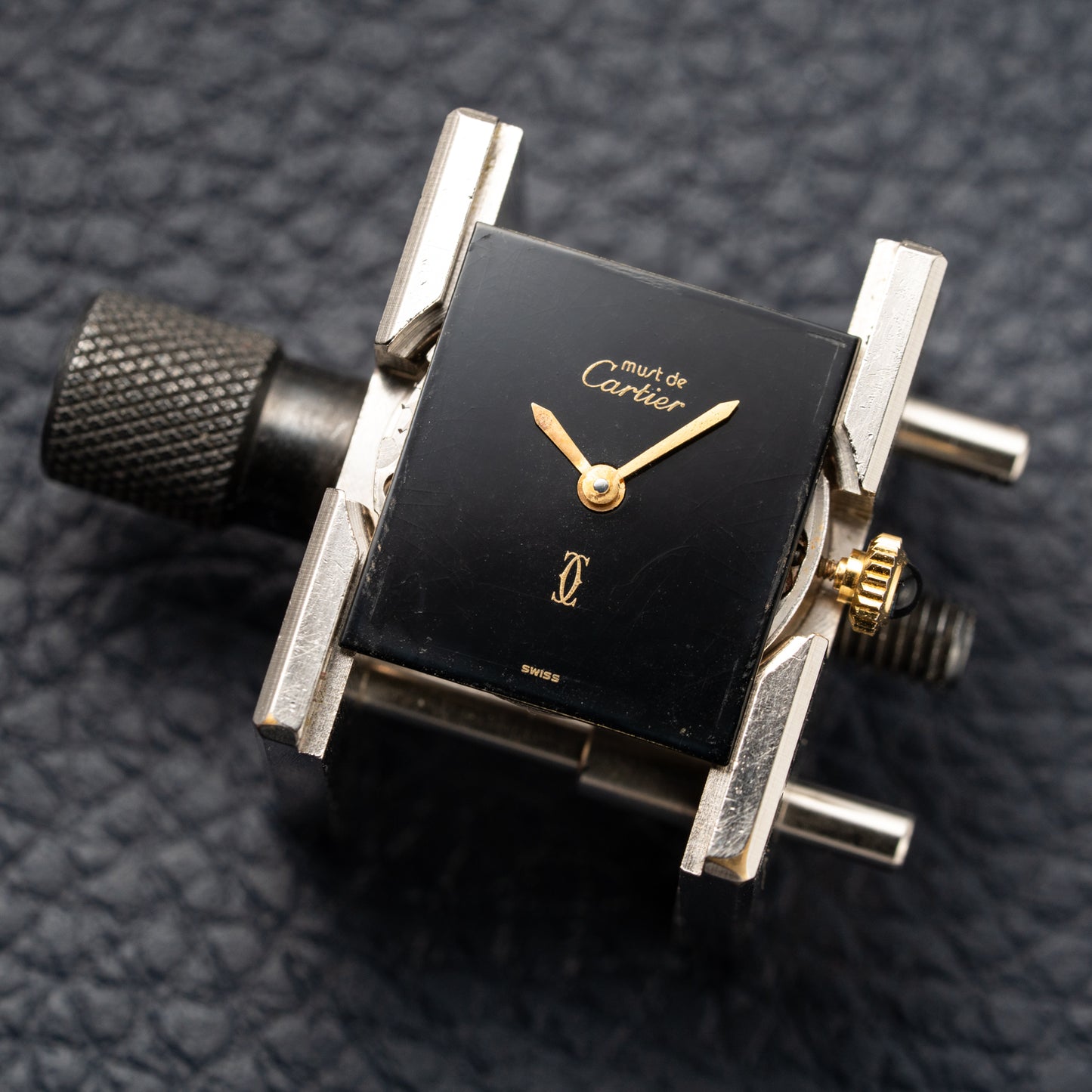 Cartier Tank Must de Vermeil Black Dial PM 1980s