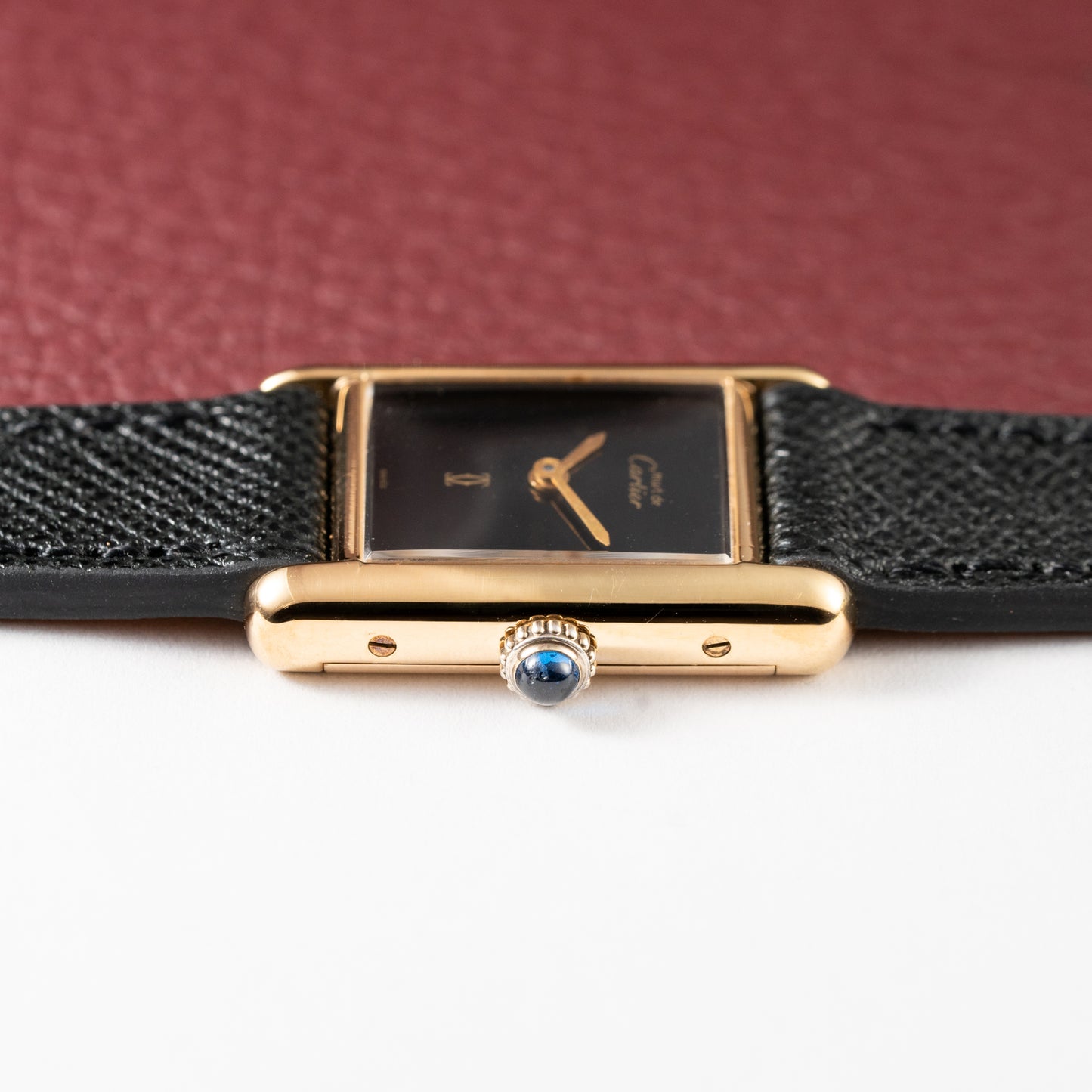 Cartier Tank Must de Vermeil Black Dial PM 1980s