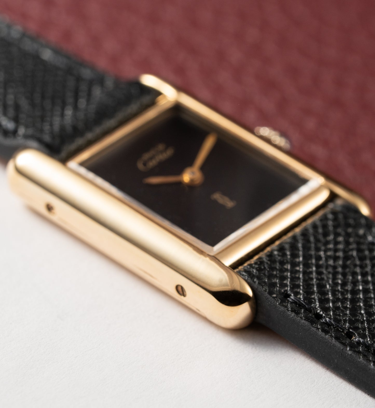 Cartier Tank Must de Vermeil Black Dial PM 1980s