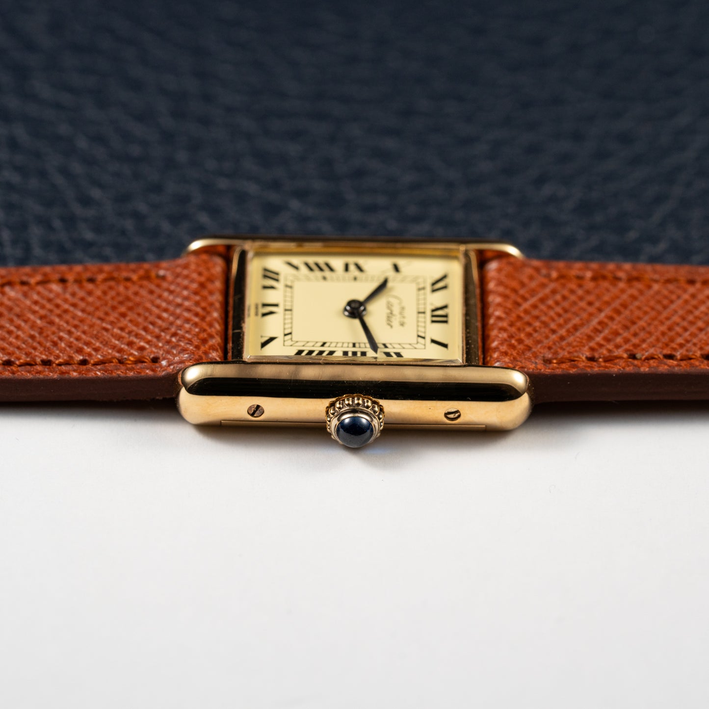 Cartier Tank Vermeil Full Set Roman Lemon Dial from 1981