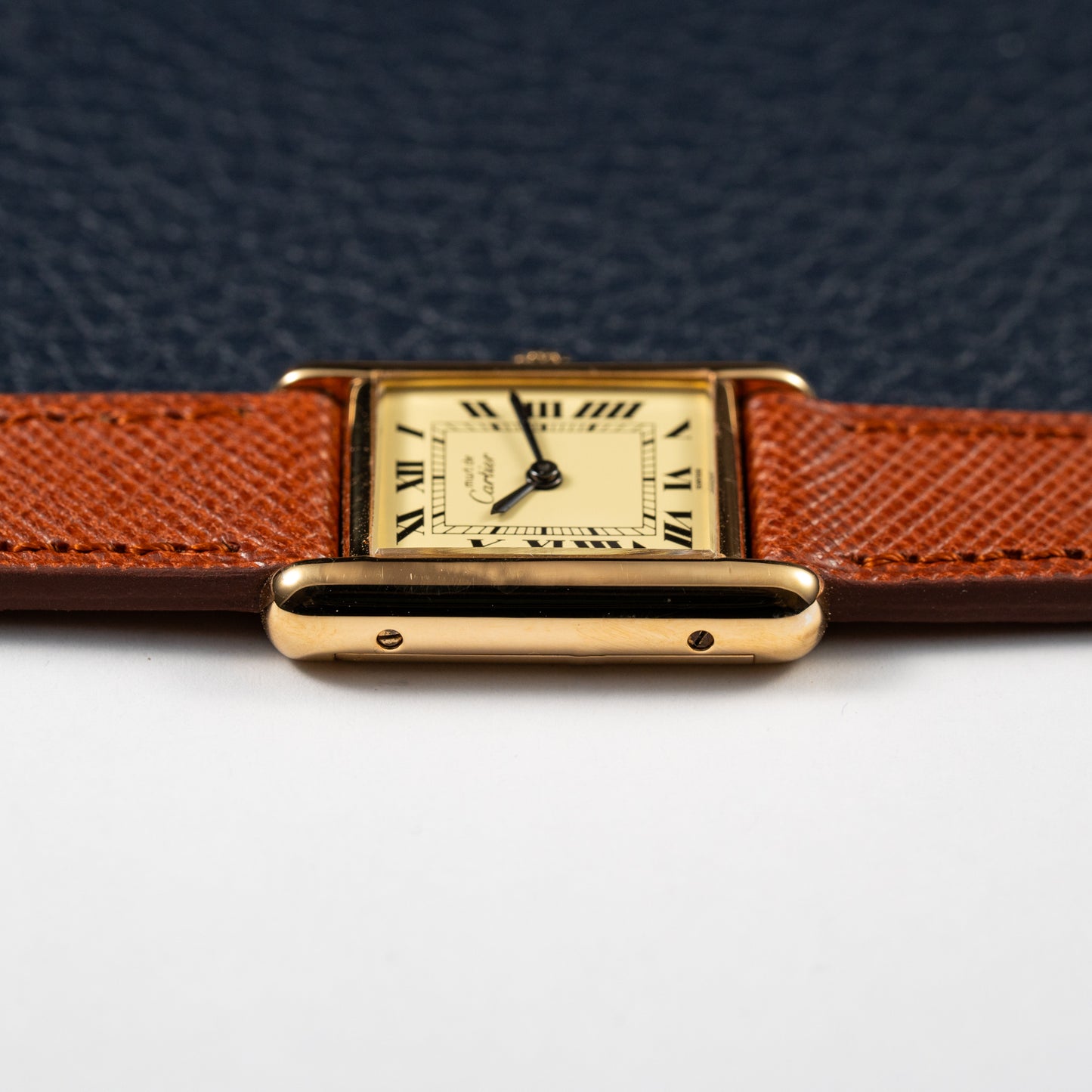 Cartier Tank Vermeil Full Set Roman Lemon Dial from 1981