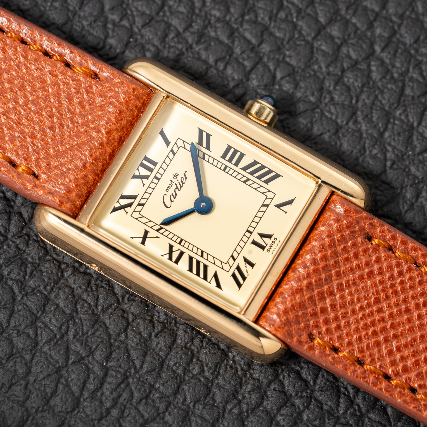 Cartier Must de Tank Vermeil Lemon Roman Dial Reference 3 66001