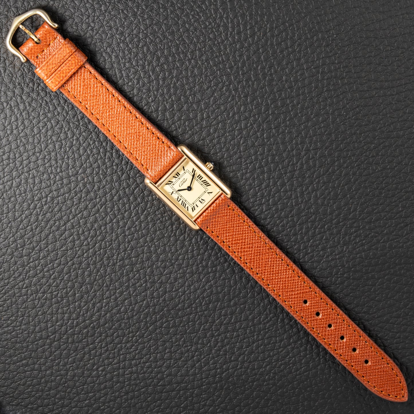 Cartier Must de Tank Vermeil Lemon Roman Dial Reference 3 66001