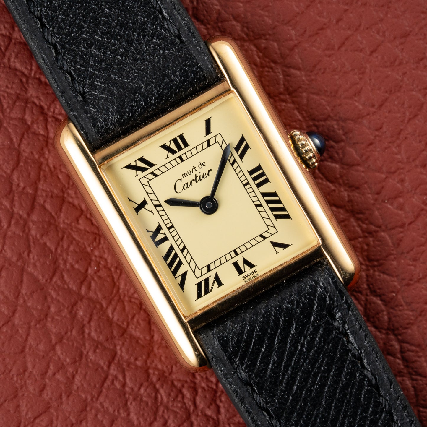 Cartier Tank Vermeil Roman Lemon Dial PM