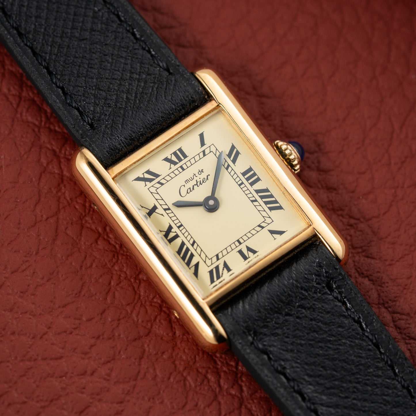 Cartier Tank Vermeil Roman Lemon Dial PM