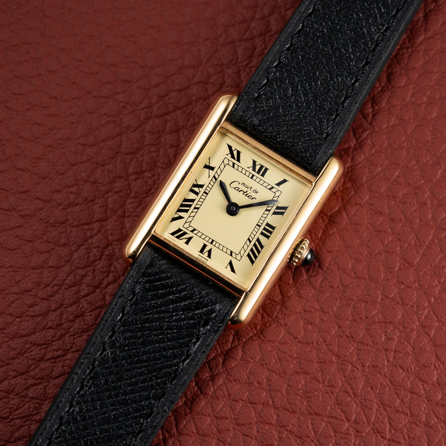Cartier Tank Vermeil Roman Lemon Dial PM