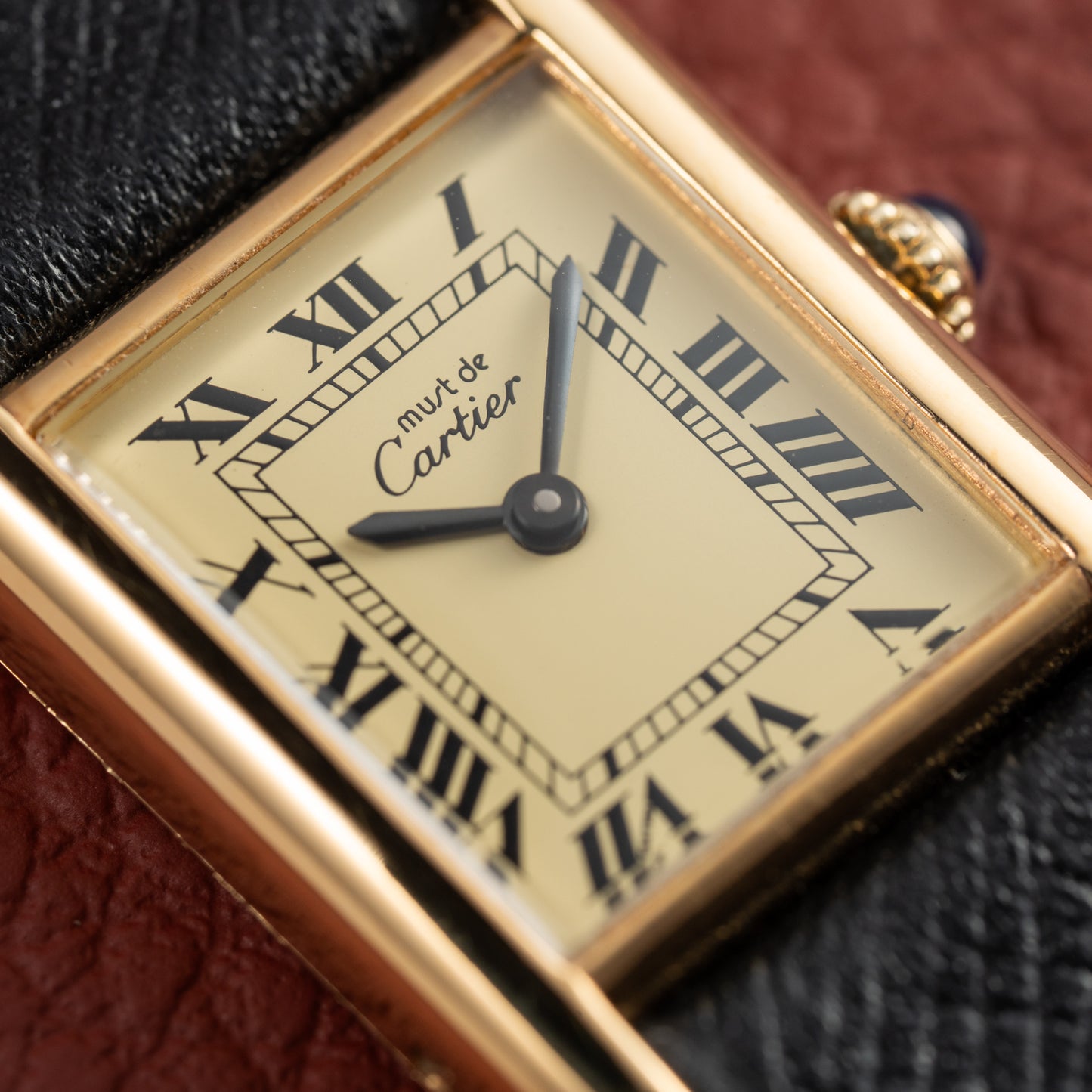 Cartier Tank Vermeil Roman Lemon Dial PM