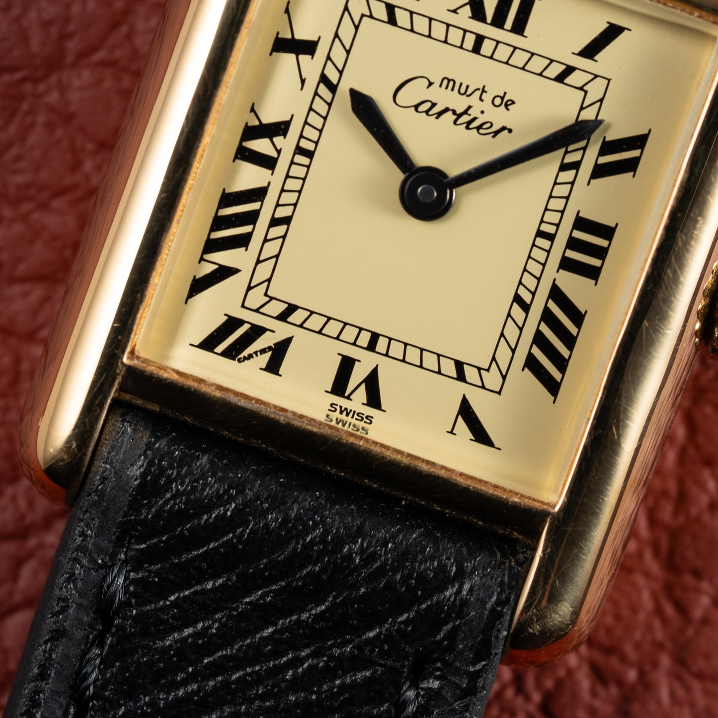 Cartier Tank Vermeil Roman Lemon Dial PM