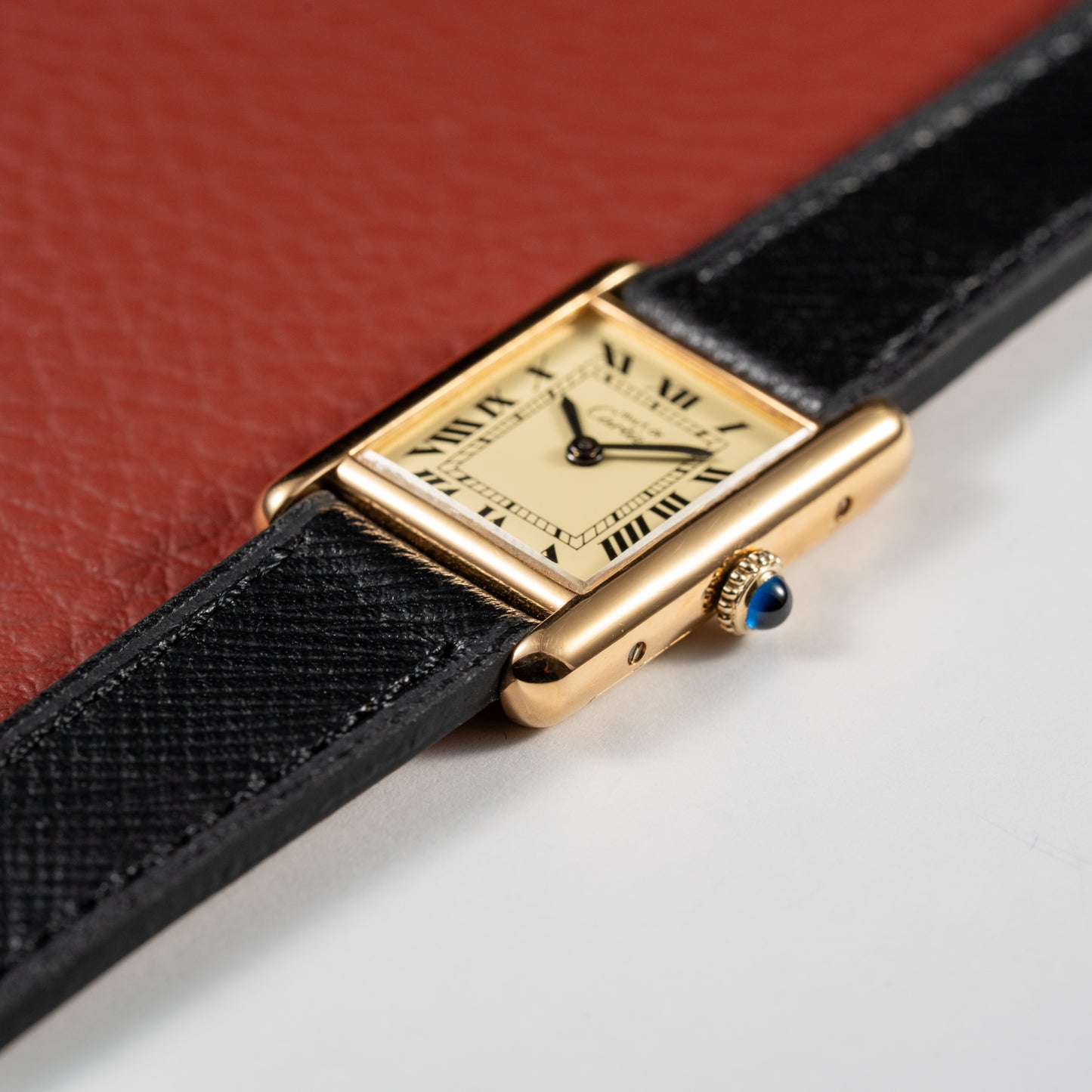 Cartier Tank Vermeil Roman Lemon Dial PM