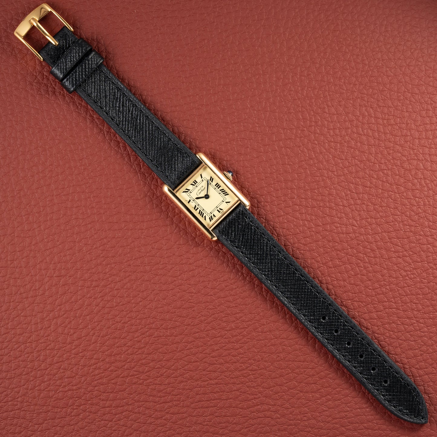 Cartier Tank Vermeil Roman Lemon Dial PM