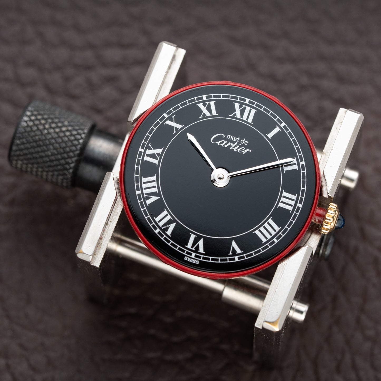 Cartier Must de Vendôme Black Roman Dial Vermeil Ref. 590004 from the 1990s