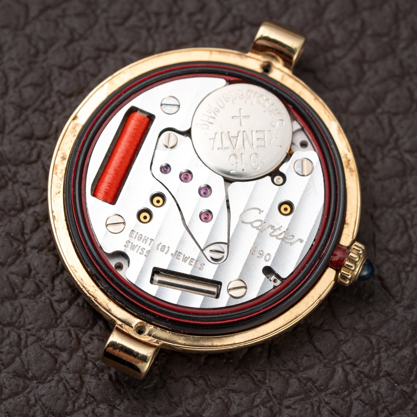 Cartier Must de Vendôme Black Roman Dial Vermeil Ref. 590004 from the 1990s