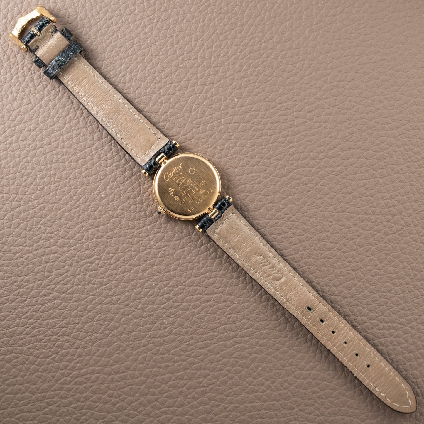 Cartier Must de Vendôme Black Roman Dial Vermeil Ref. 590004 from the 1990s