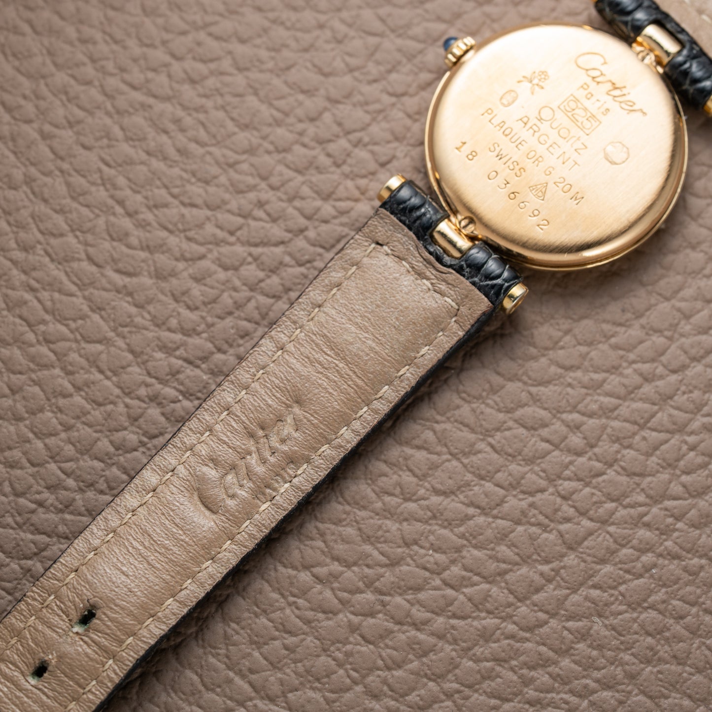 Cartier Must de Vendôme Black Roman Dial Vermeil Ref. 590004 from the 1990s