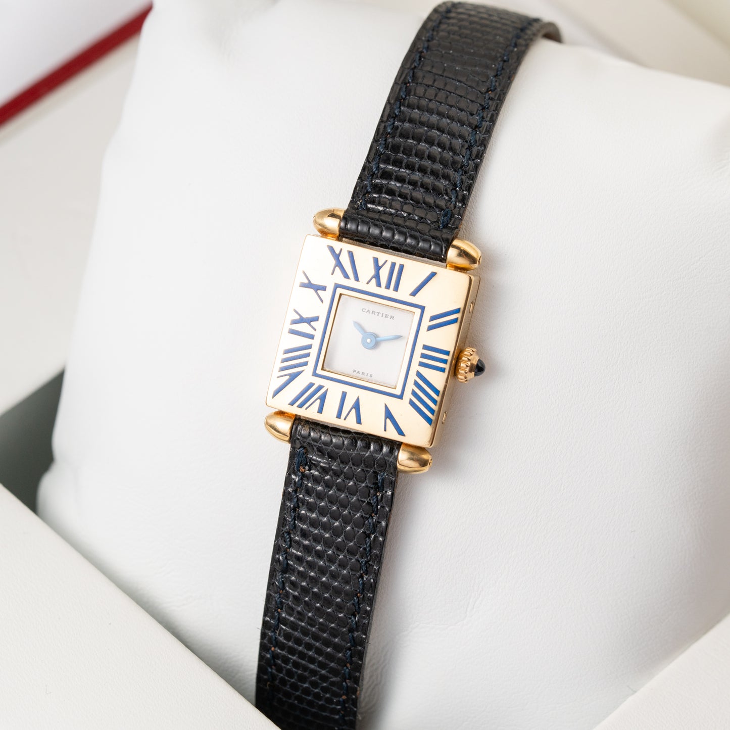 Cartier Obus Quadrant Blue Enamel Paris Dial Small Model Ref. A101