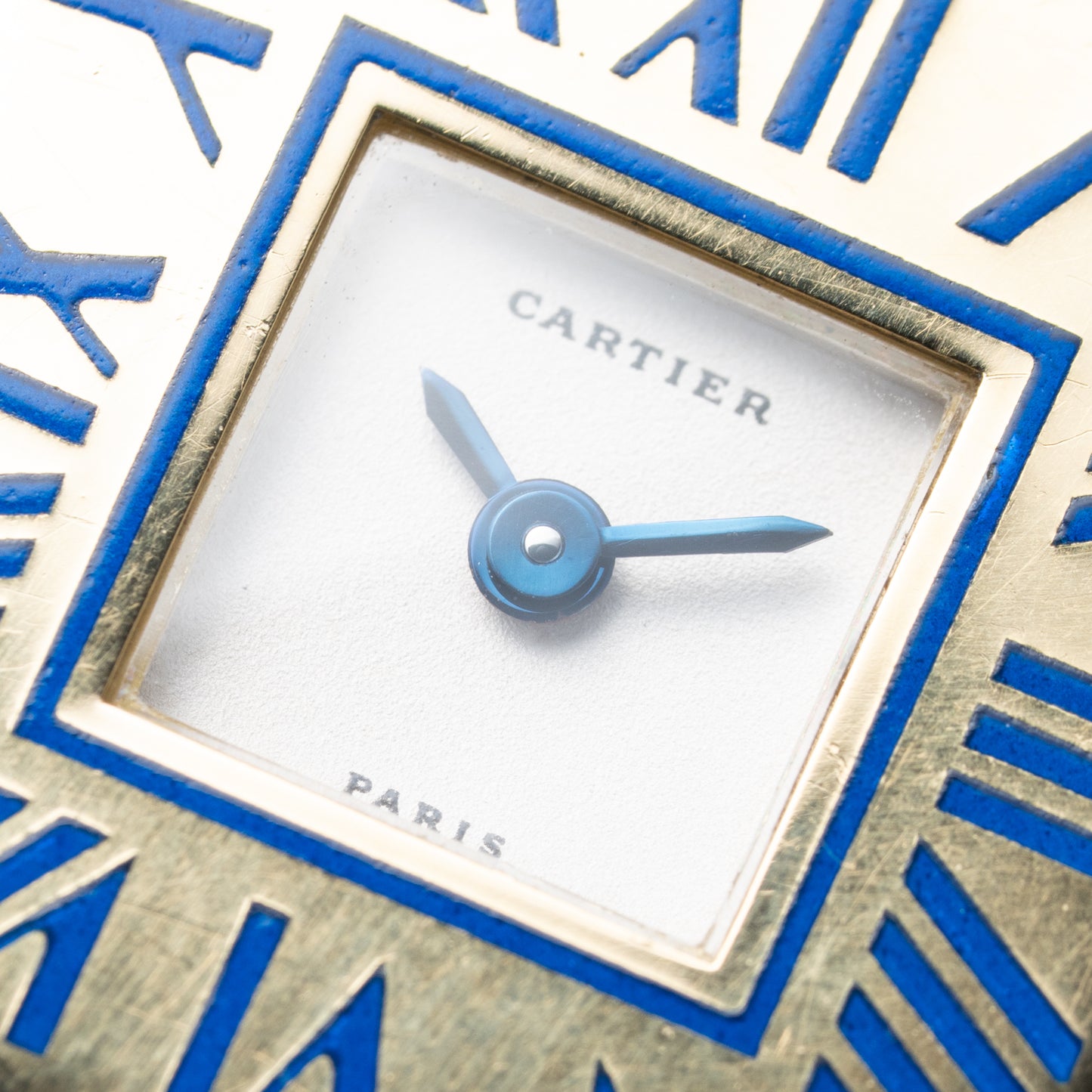 Cartier Obus Quadrant Blue Enamel Paris Dial Small Model Ref. A101