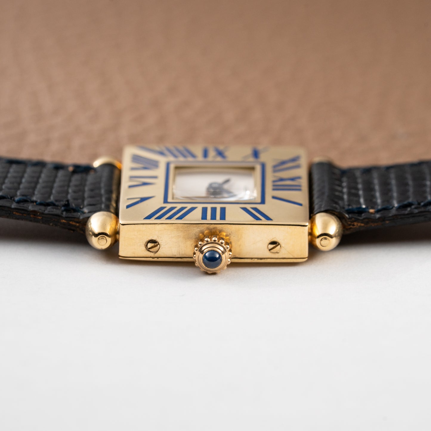 Cartier Obus Quadrant Blue Enamel Paris Dial Small Model Ref. A101