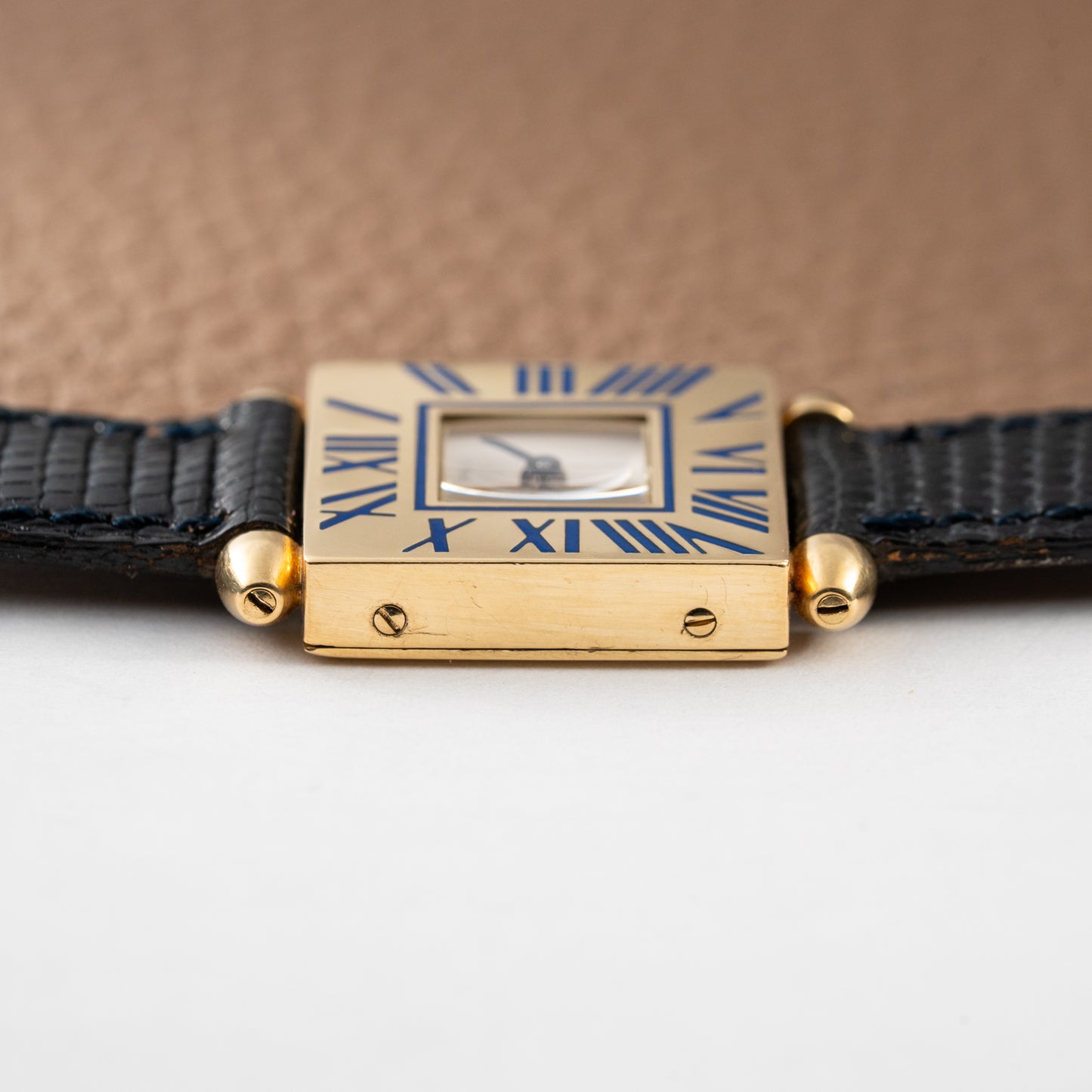 Cartier Obus Quadrant Blue Enamel Paris Dial Small Model Ref. A101